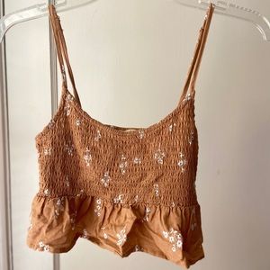 Smocked peplum tank top